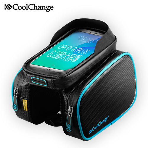 Bicycle Frame Phone Holder With Side Compartments