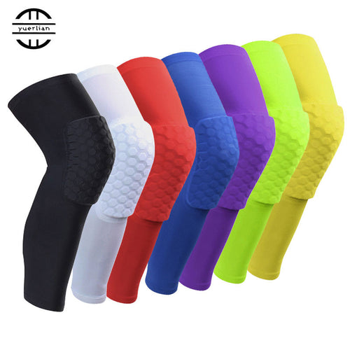 Breathable leg sleeve with honeycomb patern knee support
