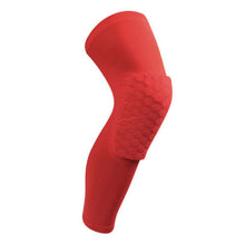 Breathable leg sleeve with honeycomb patern knee support