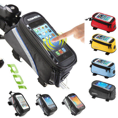 Bicycle Frame Phone Holder With Padded Water Resistant Compartment