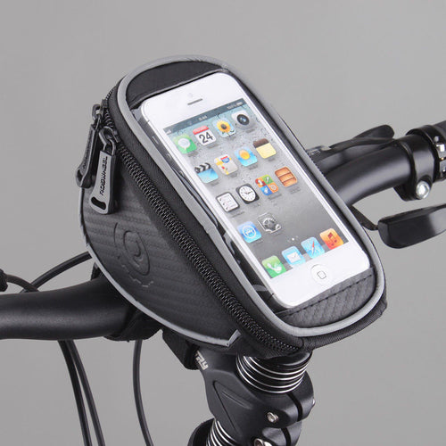 Bicycle Handlebar Phone Holder For 4.2 in/5 in/5.7 in Cellphone With Compartment